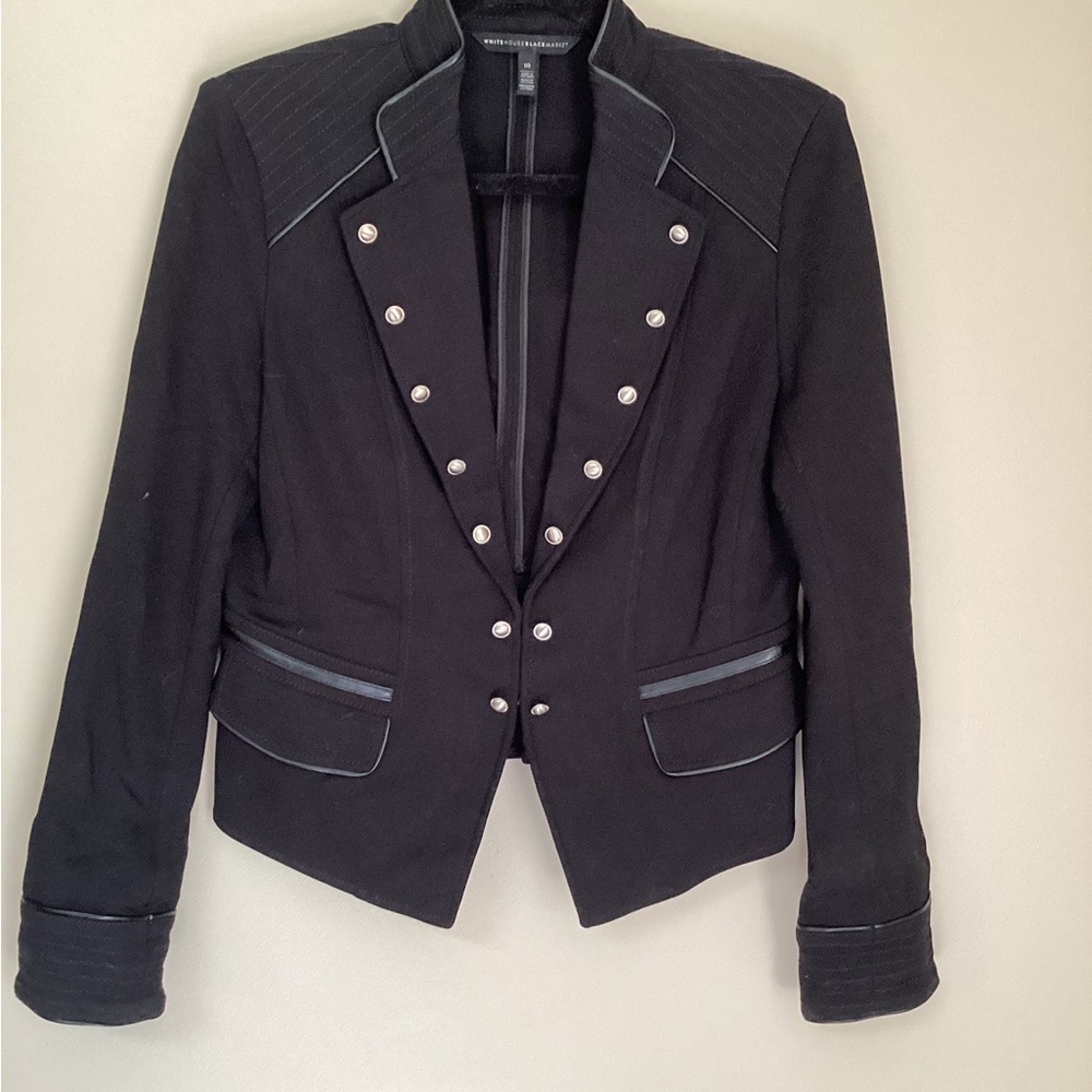 White House Black Market Black blazer with buttons. Size 10 EUC.